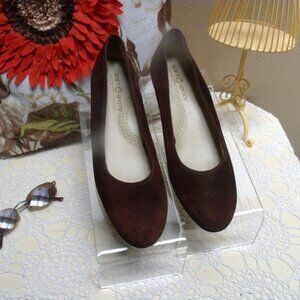 Softspots Brown Suede Small Wedge Heel 8M
